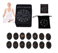 Wooden Runes Set - Wooden Runes & Book,Witches Runes Kit With Guide Book Set For Beginners, Pagan/Altar/Divination/Meditation/Spiritual