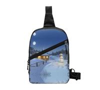 Wooden Rustic Log Cottage Scenery Foldable Sport Sling Bag,Lightweight Crossbody Chest Pack with Multiple Pockets,Water-Resistant Polyester Fabric,Compact Travel Daypack