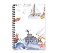 Wooden Sailing Boats 2026 Planner A5 To Do List Notebook Diary Mums Diary 2026 Journal Planner for Exercise Week To View Monthly Year with Dotted Line Note Page Slim