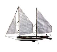 Wooden Sailing Ship Model Kit for Adults - 1/24 Scale Flat Bottom Fishing Boat Assembly Puzzle with Wooden Parts, Sails & Rigging, 19th Century Twin-Mast Sailboat Craft Kits, Display Model for Desk