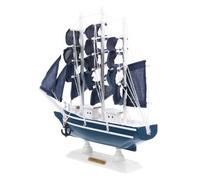 Wooden Sailing Ship Model Mediterranean Style Nautical Sail Ship Tabletop Ornament for Bar Home Office Tabletop Decoration