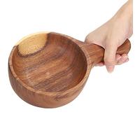 Wooden Salad Bowl with Handle, Food Grade Kimchi Fruit Serving Bowl Easy to Clean and Versatile for Fruits, Salads
