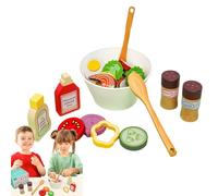 Wooden Salad Set - Fruit And Vegetable Cooking Toys, Educational Kitchen, Healthy Eating Kit | Early Learning Food for Kids, Girls, Kids