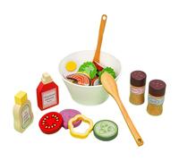 Wooden Salad Toy, Kitchen Playset Set, Educational Fruit Vegetables with Cuttable Design, Wooden Pretend Food, Kids Play Food with Realistic Style, Learning Toy for Healthy Eating