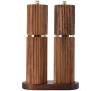 Wooden Salt and Pepper Grinder Set, Refillable Salt and Pepper grinder with adjustable Coarseness, Acacia Wood pepper mill manual, Salt and Pepper Shakers Matching Wooden tray-Ideal for Gifting
