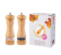 Wooden Salt and Pepper Grinder Set with Adjustable Coarseness Ceramic Rotor and Acrylic Window Kitchen Manual Oak Wooden Pepper Mill