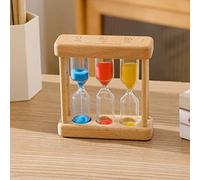 Wooden Sand Timer 3 in 1 Hourglass Timer,Mini Hourglass Creative Sand Decoration,Small Ornaments,Kitchen Timer Clock,Time Management,1/3/5 Minutes,Glass Timer for Cooking,Yoga,Teeth Brushing (Style1)