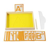 Wooden Sand Tray - Educational Letter Writing Activity Board with Pen Cards, Sensory Learning Tool | Classroom Preschool Alphabet Practice Kit for Children Ages 3 Plus Early Education