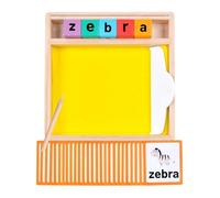 Wooden Sandbox - Learning Box, Drawing and Writing Activity Toy, Educational Tray, Pen Included for Practice Letters, Reusable Fun | Sandbox Cheek