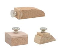 Wooden Sandpaper Block, 3 Pcs Square Beve Wedge Handmade Leather Edge Grinding Polishing Tool for DIY Leather Craft