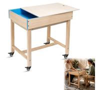 Wooden Sandtrays Table with Wheels, Sand Tray Therapy Kit Includes Stand