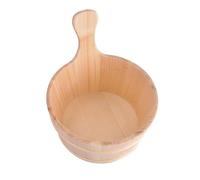Wooden Sauna Bucket Set - 4L with Handle, Heat Resistant Ladle, Smooth and Reliable Design | Traditional Home Spa Sauna Accessory Kit for Home, Bathroom,