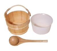 Wooden Sauna Bucket, Spa Set, Portable Body Relaxation and Perspiration Tool Set Hand Made Shower Accessories
