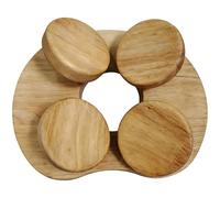 Wooden Sauna Headrest, Natural Wood Accessories, Neck Relax, Lumbar Support, 9.1 x 6.7 in, Breathable Hollow Design, Four-Point Support