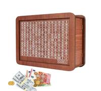 Wooden Saving Money Box, 10,000 Saving Challenge Cash Saving Money Bank Box, Wooden Money Jar Coin Cash Box, Money Saving Bank Help Budget Boxes for Adults Kids