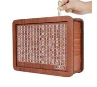 Wooden Saving Money Box With Counter, Portable Storage Case Money Saving Challenge Boxs, Reusable Retro Cash Box With Coin Slot, Piggy Bank With Save Goals And Numbers For Adults Kids, 5000/10000