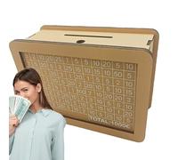 Wooden Savings Bank - Wooden Coin Box, Savings Goal Box | Financial Savings Target Box, Fun Money Counter Savings Bank With Numbers & Goals, Wooden Coin Vault For Kids, Adults, Boys & Girls