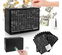 Wooden Savings Challenge Box 10000, Money Saving Box For Adult, Tix The Savings Box With Number, 10k Savings Challenge Box Coin Bank, Savings Box With Monetary Goals And Marker