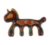 Wooden Scalp Massage Comb, Horse Shaped Colorful Unicorn Design