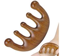 Wooden Scalp Massage Comb Natural Wide Tooth Hair Tool Meridian Gua Sha Head Relaxation