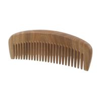 Wooden Scalp Massager Comb for Wavy Hair, Wide Tooth Detangler | Crescent Handle, Hand Polished Wood Grain Finish, Travel Friendly Size, for Daily Grooming and Beards