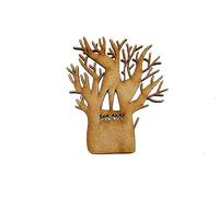 Wooden Scary Halloween Tree Craft Shape MDF Laser Cut Embellishment Decoration (7cm)