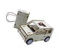 Wooden Science Experiment Model Set for Learner New Energy Car with Charging Station for Classroom Project Family Building Wooden Car Model Science Experiment Vehicle Charging Station Classroom New