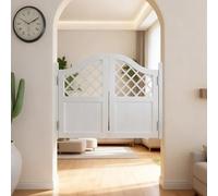 Wooden Screen Swinging Door for Cafe, W 70/76/82/90/96/100/104/116/130/142/150cm, Saloon Swing Doors with Hinged, bar Half Door for Exterior/Interior Stairs Kitchen(White,118 * 90cm)