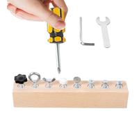 Wooden Screwdriver Board Toy Set - Pretend Play Workbench | Sensory Tool Kit for Fine Motor Skills | Kindergarten & Nursery Educational Gift for Christmas