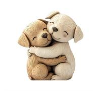 Wooden Sculpture of a Cat Couple, 2D Flat Desk Decoration with Collectible Cat Figurines for Home and Office Decoration, Unique Gift for Cat Lovers