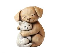 Wooden Sculpture of a Cat Couple - 2D Flat Desk Decoration with Home and Office Decoration, Unique Gift for Cat Lovers