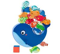 Wooden Sea Animal Stacking Blocks Building Stacking Toys Marine Whale Balance Game Montessori Fish Stack Balancing Toys Educational Marine Animal Stacking Toy Gifts for Age over 3 Years Boys Girls