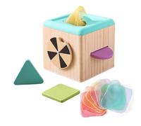 Wooden Sensory Shape Matching Puzzle Tissue Container Toy For Toddler Early Education Activity Puzzle Box For Child Sensory Play Toy
