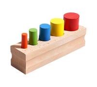 Wooden Sensory Toys - Sensory Color Board Game, 2in Cylinder Recognition Puzzle with Learning Pieces, Children Boys Girls Accessory, Motor Skill Equipment, Developmental Play Use
