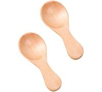 Wooden Serving Spoon 4 Pack Small Short Handle Spoons for Honey Jam Seasonings Tea Coffee Kitchen Utensils
