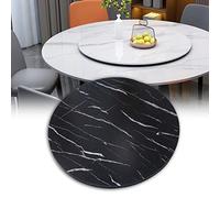 Wooden Serving Tray, 360° Rotating Round Platter, 50cm & 100cm, No Installation Needed, Perfect for Family Dinners & Hotels, Black Color