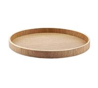 Wooden Serving Tray 9.4in Round Wooden Decorative Coffee Table Tray with Raised Edge,Wood Serving Plate Round Wood Lap for Eating Dinner,Kitchen Counter Home Decor Coffee Table