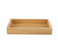 Wooden Serving Tray, Rectangular Japanese Style Wood Serving Tray Food Storage Plate Serving Platter Rattan Basket Tray Table Tray Tea Tray for Breakfast Lunch(19.2 * 10.2 * 3 cm-Wood)