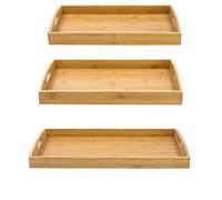 Wooden Serving Tray Set - 3 Bamboo Serving Trays/platters/breakfast Trays