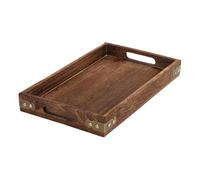 Wooden Serving Tray with Retro Design, Multi-Purpose Snack & Tea Storage Platter, Rustic Style for Coffee Table