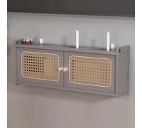 Wooden Set-top Router Storage Box,Wall Mounted WiFi Box Hider,WiFi Router Cabinet, Invisible Storage, Modem Rack Cover, for Office and Home