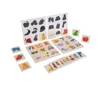 Wooden Shadow Matching Game Learning Fruit Recognition Sorter Develop Fine Motor Puzzle Shadow Matched Board