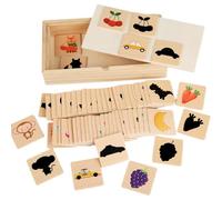 Wooden Shadow Shape Matching Puzzle - Geometric Silhouette Pattern Recognition Game, Early Learning Cognitive Board | Parent Child Interactive Training Kit for Home Car Rides