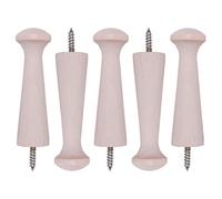 Wooden Shaker Peg Hooks, Screw-On Coat Hooks for Wall | 3.15 Inch Solid Wood Hangers for Coats, Hats, Bags, Keys, Towels | Natural Unfinished DIY Paintable Wood Hooks (80mm) (Burlywood, 5 Pcs)