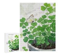 Wooden Shamrock 500 Piece Puzzle, St. Patrick’s Day Theme, Finished Size 15" x 21"