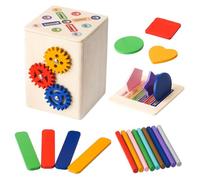 Wooden Shape And Color Recognition Box For Infant Early Learning For Preschool Color Sorting Learning
