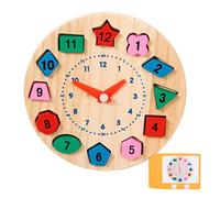 Wooden Shape Digital Clock|Safe Teaching Clocks Wooden Clock Toy|Learning Educational Toy With Bright Colors For 3 Year Old Boys And Girls|Sensory Toys For A Utism