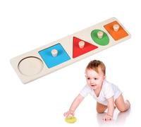 Wooden Shape Peg Shape Puzzle Baby Wooden Jigsaw Toddler Puzzles Preschool Toys Geometric Shape Puzzle Toddler Puzzles 1-3 Years Montessori Toy (B)