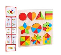 Wooden Shape Puzzles | Colorful Shape Pattern Stem Educational Toys | Geometric Activities for Development Education Learning Block Kindergartens Boys Girls Baby