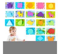 Wooden Shape Puzzles,Colorful Shape Sorting Toy | Easy-grip Safety Educational Brain Teaser Board for Fine Motor Training Daycare Centers Kindergarten